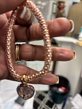 Tree of Life Rose Gold-Tone Heart Charm Bracelet by Tree of Life